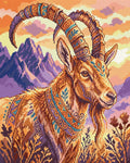 Thumbnail for Boho Ibex in Mountain Sunset, 40x50 cm timanttimaalaus – lopullisen kuvion esikatselu