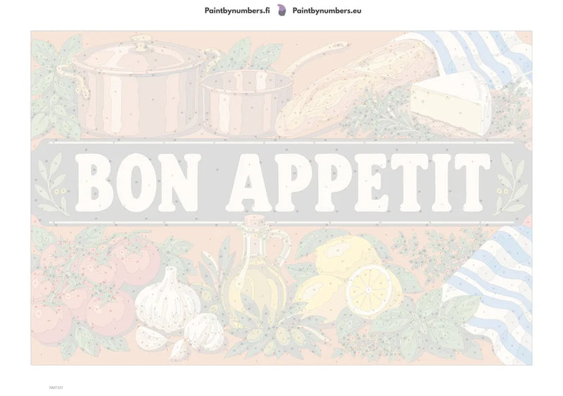 Numeromaalaus: Numeroitu kangas - Bon Appetit 60x40cm