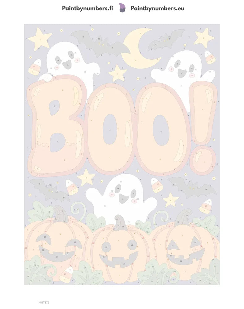 Numeromaalaus: Numeroitu kangas - Boo! 30x40cm