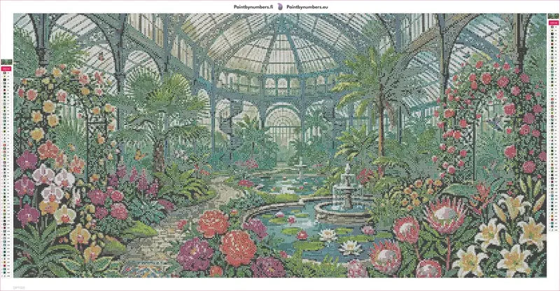 Botanical Garden timanttimaalauksen liimapintainen canvas 100x50cm