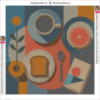 Thumbnail for Breakfast Flat Lay timanttimaalauksen liimapintainen canvas 40x40cm