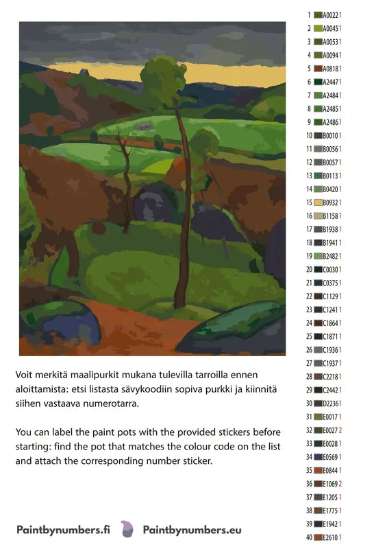 Värikartta ja ohjeet - Breton Landscape 40x50cm