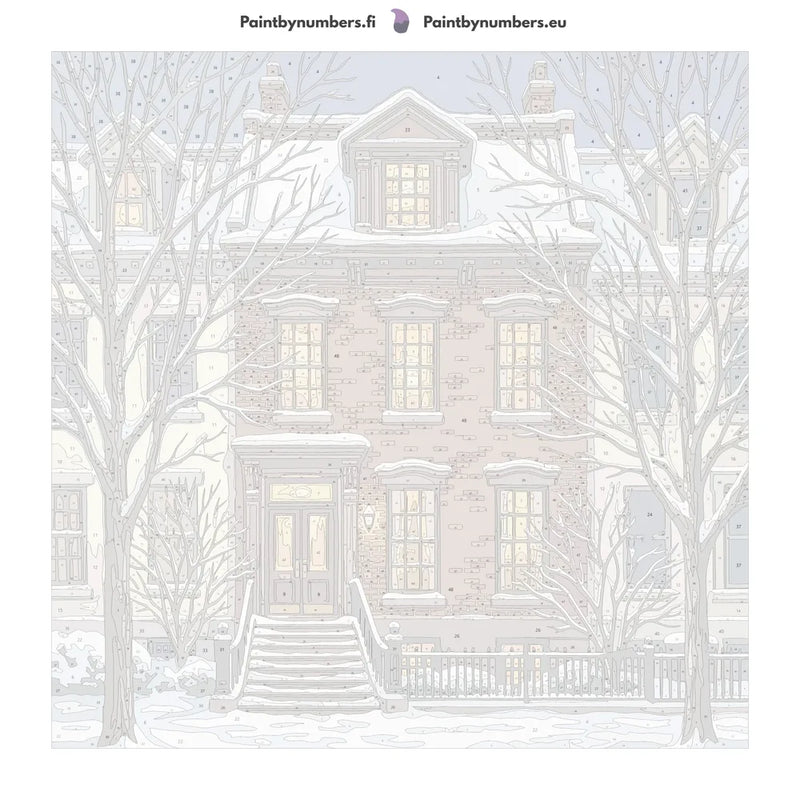 Numeroitu kangas - Brick House in Winter 50x50cm