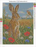 Thumbnail for Brown Hare in the Summer Meadow timanttimaalauksen liimapintainen canvas 30x40cm