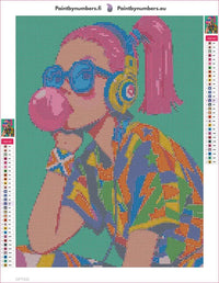 Thumbnail for Bubblegum Pop timanttimaalauksen liimapintainen canvas 30x40cm