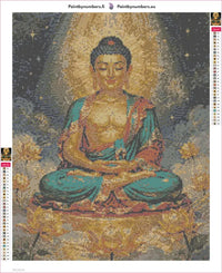 Thumbnail for Buddha and Lotus timanttimaalauksen liimapintainen canvas 40x50cm