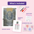 Thumbnail for Buddha Waterfall 40x60cm timanttimaalauspaketin sisalto: liimapintainen canvas, varikartta, tyokalut ja timanttipussit