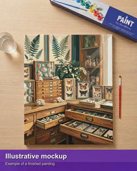 Thumbnail for Valmiin numeromaalauksen havainnekuva - Butterflies and Shells Collection 40x50cm
