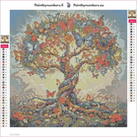 Thumbnail for Butterfly Tree timanttimaalauksen liimapintainen canvas 30x30cm
