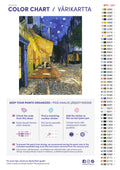 Thumbnail for Paint by numbers color chart - Cafe Terrace at Night - väriluettelo ja ohjeet