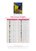 Thumbnail for Cafe Terrace At Night timanttimaalauksen värikartta – 38 DMC-väriä