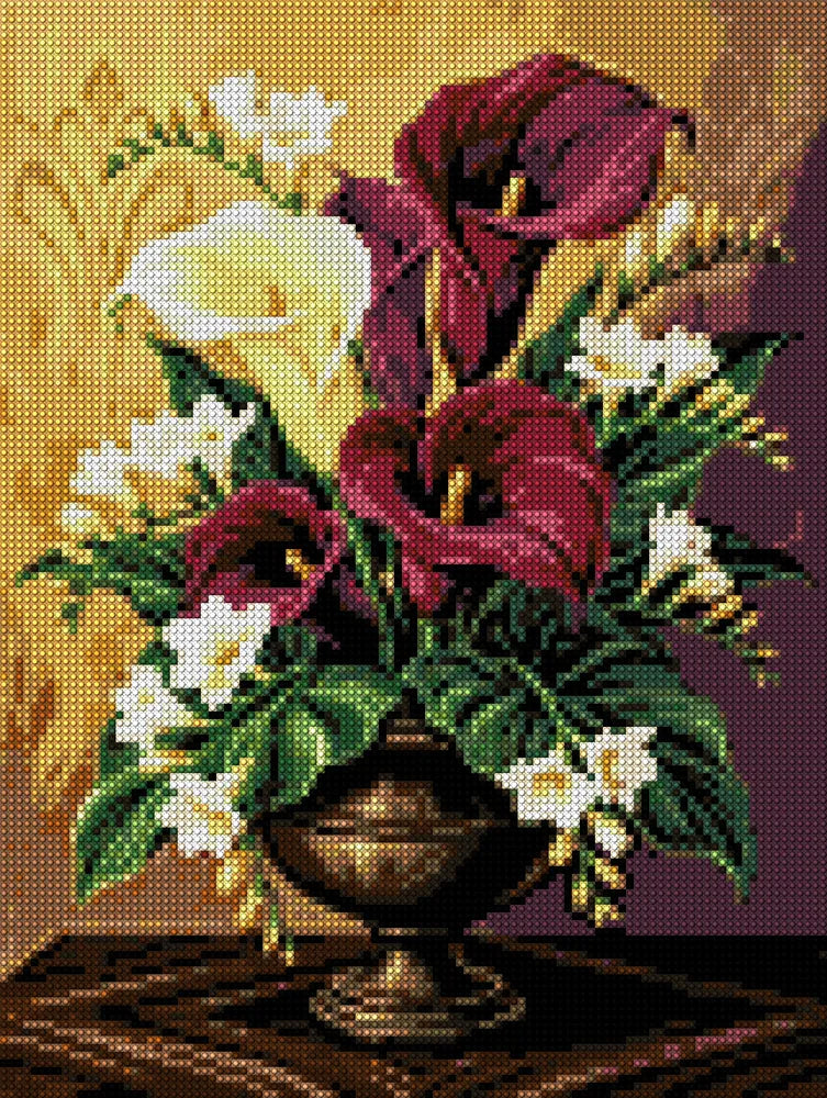 Timanttikuvio - Calla Lilies and Freesias
