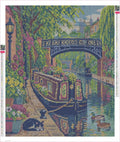 Thumbnail for Camden Canal Flower Boat timanttimaalauksen liimapintainen canvas 50x60cm