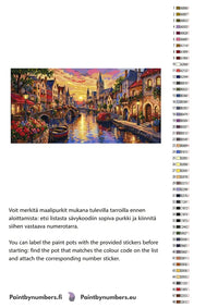 Thumbnail for Värikartta ja ohjeet - Canal Bridge at Sunset 120x60cm