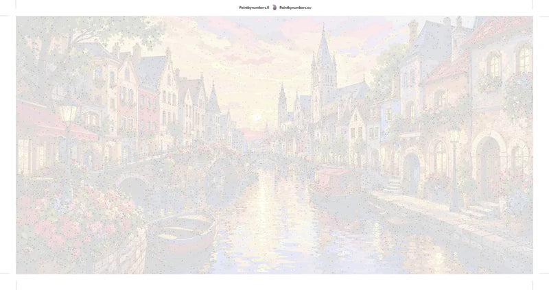 Numeroitu kangas - Canal Bridge at Sunset 120x60cm