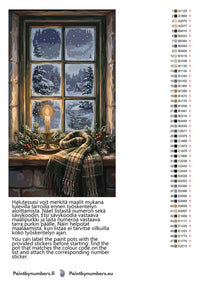 Thumbnail for Värikartta ja ohjeet - Candle and Scarf at Winter Window 40x70cm