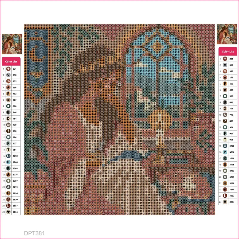 Candle beside the Sacred Window timanttimaalauksen liimapintainen canvas 20x20cm