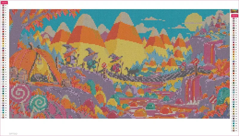 Candy Corn Mountain Expedition timanttimaalauksen liimapintainen canvas 60x30cm