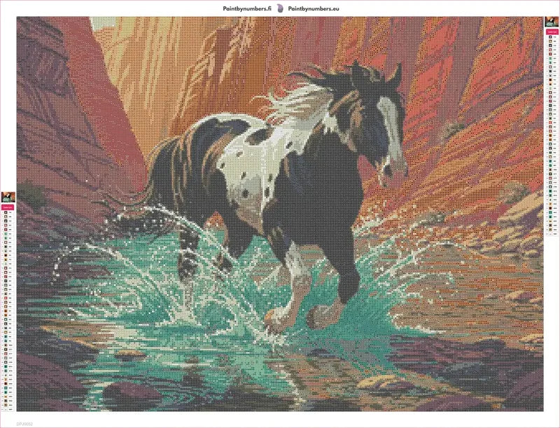 Canyon Run timanttimaalauksen liimapintainen canvas 80x60cm