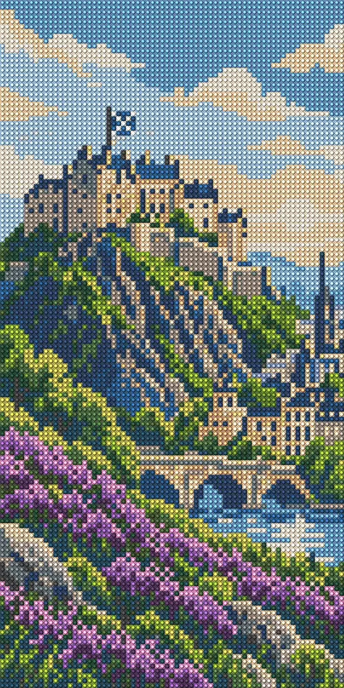 Castle above the Heather, 20x40 cm timanttimaalaus – koko kuvion esikatselu ilman lähikuvaa