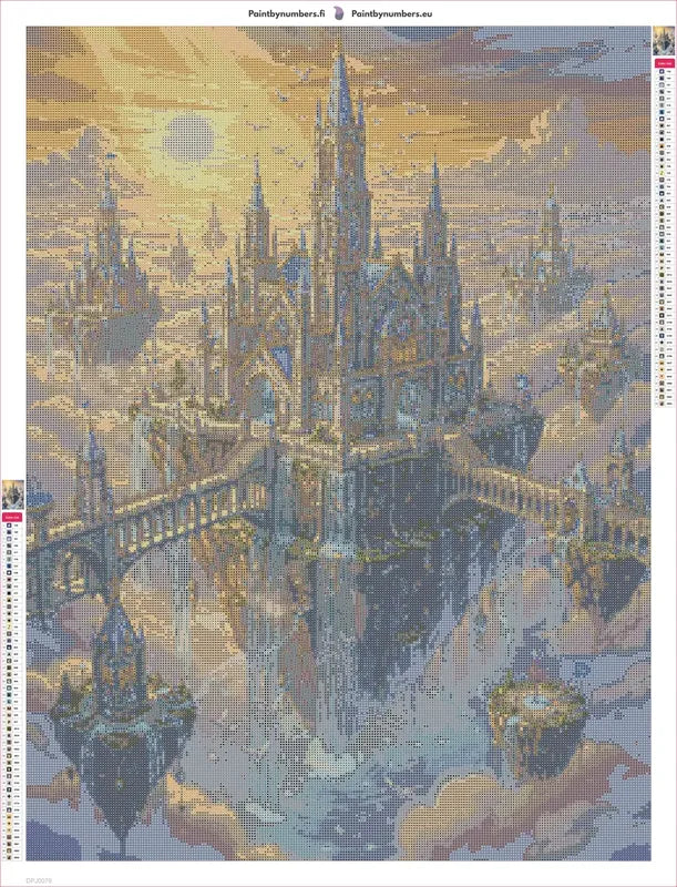 Castle in the Clouds timanttimaalauksen liimapintainen canvas 60x80cm