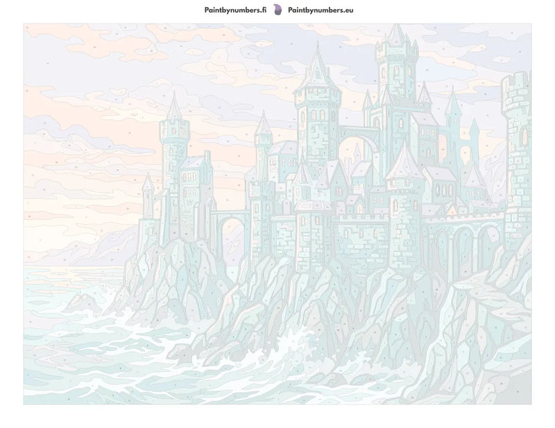 Numeroitu kangas - Castle on Rocky Coast 80x60cm