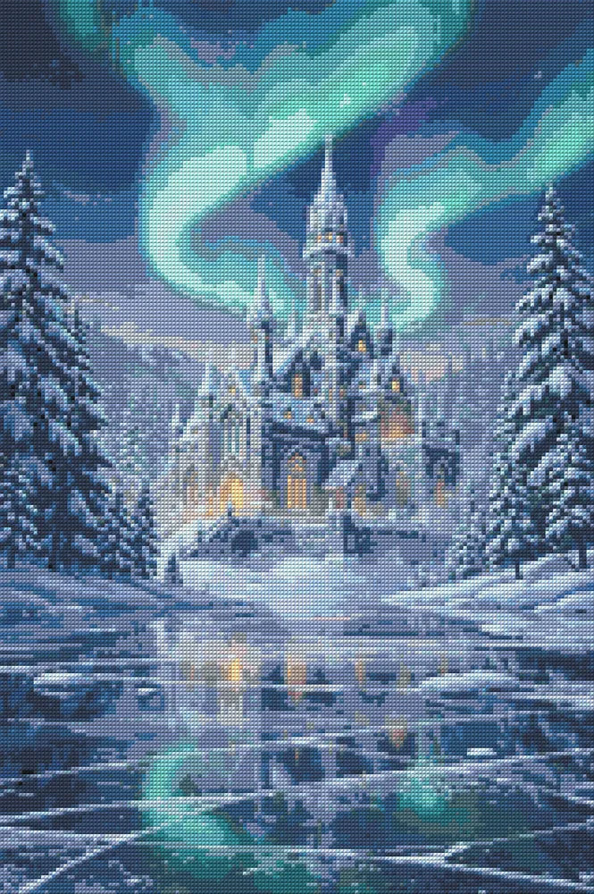 Timanttikuvio - Castle Under Aurora