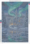 Thumbnail for Castle Under Aurora timanttimaalauksen liimapintainen canvas 40x60cm