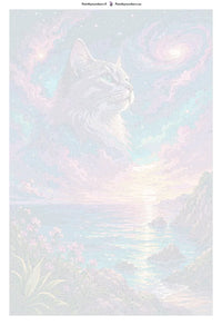 Thumbnail for Numeroitu kangas - Cat Galaxy Sunset 40x50cm