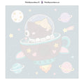 Thumbnail for Numeroitu kangas - Cat in Spaceship 50x50cm