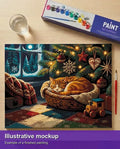 Thumbnail for Valmiin numeromaalauksen havainnekuva - Cat Sleeping Under Christmas Tree 50x40cm