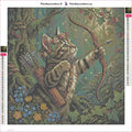 Thumbnail for Cat with Bow timanttimaalauksen liimapintainen canvas 40x40cm