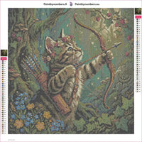 Thumbnail for Cat with Bow timanttimaalauksen liimapintainen canvas 40x40cm