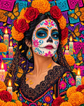 Thumbnail for Catrina Day of the Dead, 40x50 cm timanttimaalaus – alkuperäinen kuva, josta kuvio on tehty