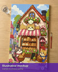 Thumbnail for Valmiin numeromaalauksen havainnekuva - Cats at Bakery Shop 40x70cm