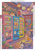 Thumbnail for Cats at Vending Machines timanttimaalauksen liimapintainen canvas 40x60cm