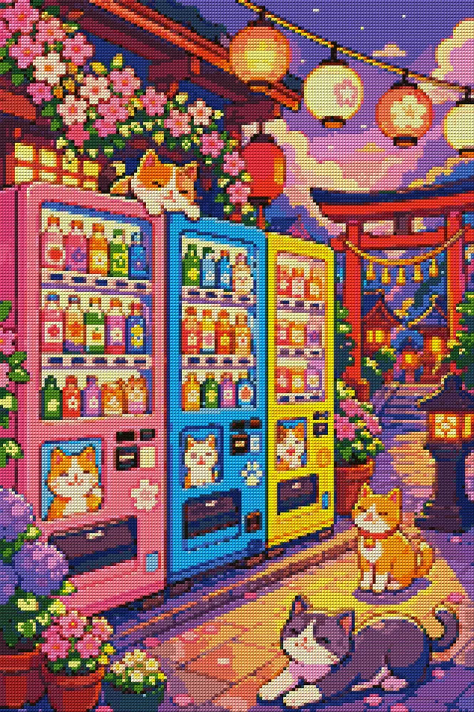 Timanttikuvio - Cats at Vending Machines