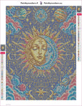 Thumbnail for Celestial Sun and Moon Tarot timanttimaalauksen liimapintainen canvas 30x40cm