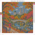 Thumbnail for Central Park Amber Footbridge timanttimaalauksen liimapintainen canvas 40x40cm