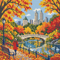 Thumbnail for Central Park Amber Footbridge, 40x40 cm timanttimaalaus – lopullisen kuvion esikatselu