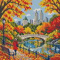Thumbnail for Central Park Amber Footbridge, 40x40 cm timanttimaalaus – koko kuvion esikatselu ilman lähikuvaa