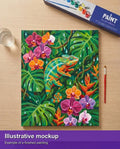 Thumbnail for Valmiin numeromaalauksen havainnekuva - Chameleon and Orchids 40x50cm