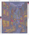 Thumbnail for Charming Evening Village Street timanttimaalauksen liimapintainen canvas 40x50cm