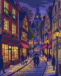 Thumbnail for Charming Evening Village Street, 40x50 cm timanttimaalaus – koko kuvion esikatselu ilman lähikuvaa
