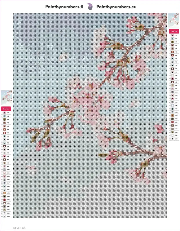 Cherry Blossom Branch timanttimaalauksen liimapintainen canvas 30x40cm