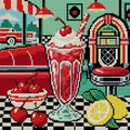 Thumbnail for Cherry Fizz Checkerboard, 30x30 cm timanttimaalaus – koko kuvion esikatselu ilman lähikuvaa