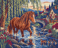 Thumbnail for Chestnut at the Willow Ford, 60x50 cm timanttimaalaus – lopullisen kuvion esikatselu