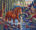 Thumbnail for Chestnut at the Willow Ford, 60x50 cm timanttimaalaus – koko kuvion esikatselu ilman lähikuvaa