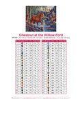 Thumbnail for Chestnut at the Willow Ford timanttimaalauksen värikartta – 42 DMC-väriä