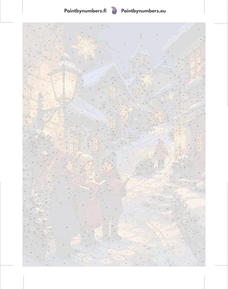 Numeroitu kangas - Children Singing Christmas Carols 30x40cm
